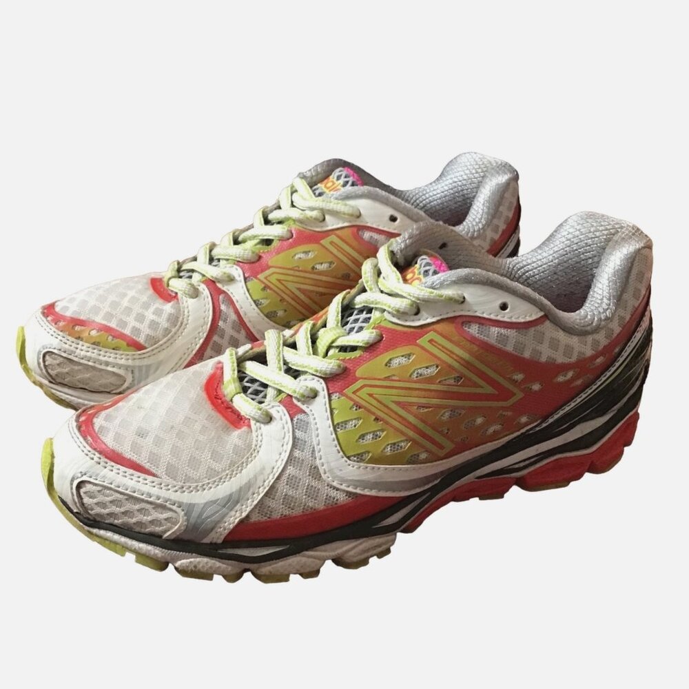 New Balance Sneakers 1080 V3 W1080PL3 Womens 7 B White Pink Lime Running Shoes - Picture 9 of 12
